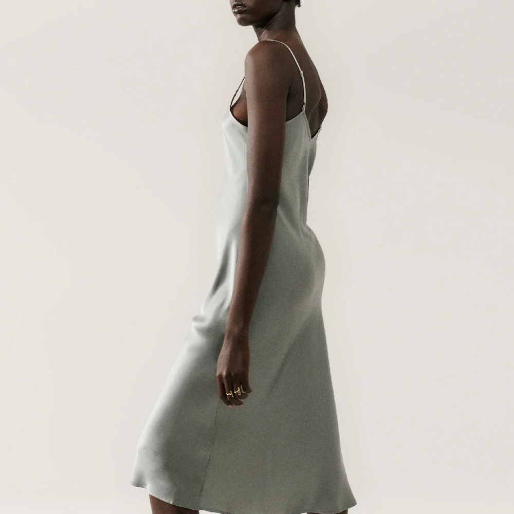 SOLD Silk Laundry 90s silk slip dress
